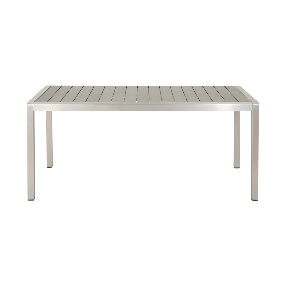 English Elm Coral Outdoor Faux Wood Aluminum Dining Table Seats Six on Patio or Deck 60452.00
