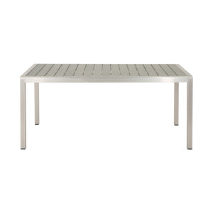 English Elm Coral Outdoor Faux Wood Aluminum Dining Table Seats Six on Patio or Deck 60452.00