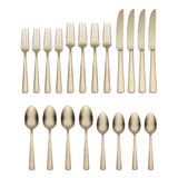 Lenox Oneida Aptitude Champagne Satin 20 Piece Flatware Set Metallic, STAINLESS METAL B1025020AL21