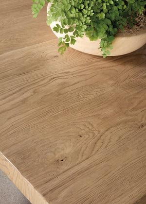 Hooker Furniture Driftwood Rectangle Dining Table With Buckboard Finish, Double Pedestal Base, Extends To 126" Light Wood 6820-75200-80