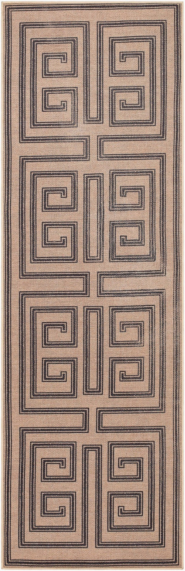 Livabliss Ez Jute Flatweave Recycled Fabric Bohemian Global Accent Rug for Entryways and Small Spaces Light Brown, Bl 2'6" x 8' EZT2307-268