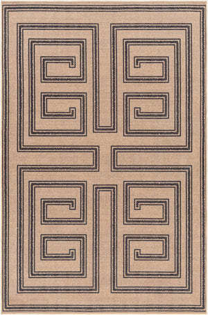 Livabliss Ez Jute Flatweave Recycled Fabric Bohemian Global Accent Rug for Entryways and Small Spaces Light Brown, Bl 5' x 8' EZT2307-58