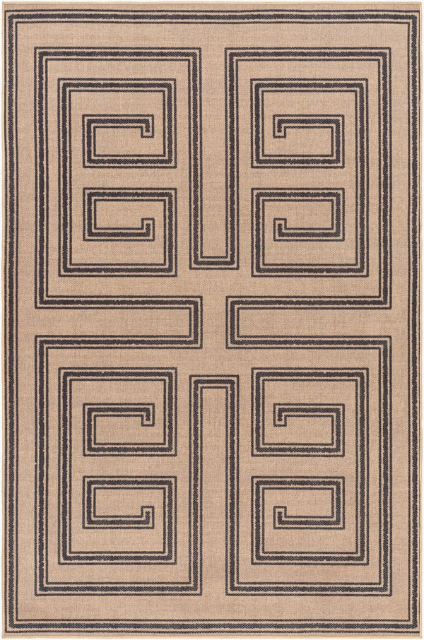 Livabliss Ez Jute Flatweave Recycled Fabric Bohemian Global Accent Rug for Entryways and Small Spaces Light Brown, Bl 5' x 8' EZT2307-58