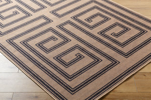 Livabliss Ez Jute Flatweave Recycled Fabric Bohemian Global Accent Rug for Entryways and Small Spaces Light Brown, Bl 5' x 8' EZT2307-58