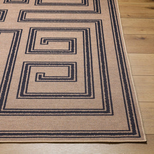 Livabliss Ez Jute Flatweave Recycled Fabric Bohemian Global Accent Rug for Entryways and Small Spaces Light Brown, Bl 5' x 8' EZT2307-58