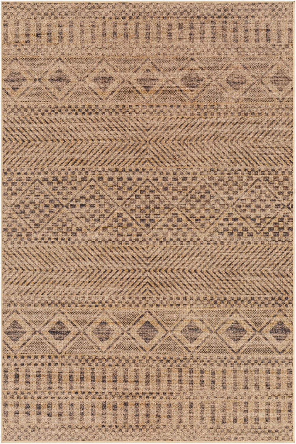 Livabliss Ez Jute Recycled Fabric Flatweave Runner Rug for Hallways and High Traffic Entryways Light Brown, Bl 9' x 12' EZT2315-912