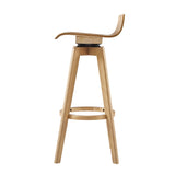 Homelegance By Top-Line Dylan Mid-Century Modern Swivel Wood Stool (Set of 2) Natural Wood