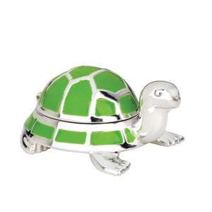 Lenox Reed and Barton Jungle Parade Silverplate Turtle Tooth Fairy Box Green, SLVR PLATE METAL 9136