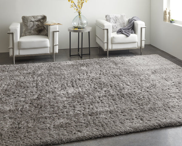 Feizy Rugs Darian Plush High Pile Polyester Shag Rug - Cozy, Modern Design For Effortless Home Elegance Gray Polyester Drn39k0fgry000p00