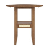 Homelegance By Top-Line Delroy Cane Accent Counter Height Table Oak Rubberwood