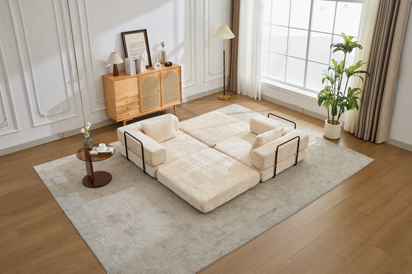 English Elm Compression Convertible Floor Sofa Bed – Stylish Chenille Loveseat & Modular Seating Solution For Small Spaces W3723P345635