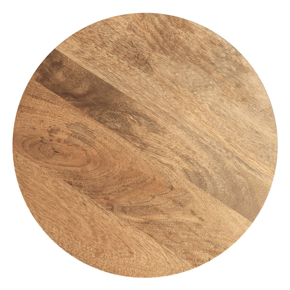English Elm Robbie Solid Mango Wood Round Accent Table Sculptural Boho Side for Living Room Natural B136P420291