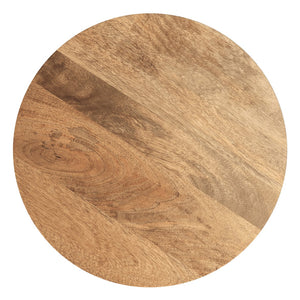 English Elm Robbie Solid Mango Wood Round Accent Table Sculptural Boho Side for Living Room Natural B136P420291