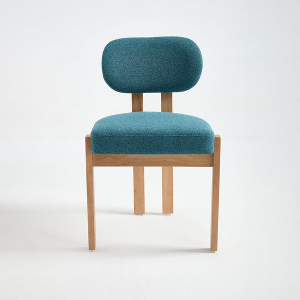 English Elm Wooden Wingback Dining Chairs Chenille Upholstered Farmhouse Set for Kitchen Comfort Teal W3244P316082