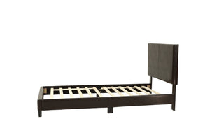 English Elm Modern Faux Leather Upholstered Bed Queen Size with Adjustable Headboard, Low-Profile Slat Support Frame, Sleek Contemporary Design Brown,Espresso 45 L x 31 W x 7 H B011P395417