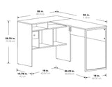 OSP Home Furnishings Hagney Lane L-Shaped Desk Farm Oak