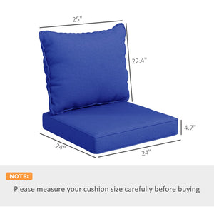 English Elm Outsunny 4-Piece Navy Blue Patio Cushions Set - Stylish, Durable Seat & Back Pillows For Outdoor Comfort W2225P200708-GIGA