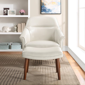 OSP Home Furnishings Waneta Chair and Ottoman Cream