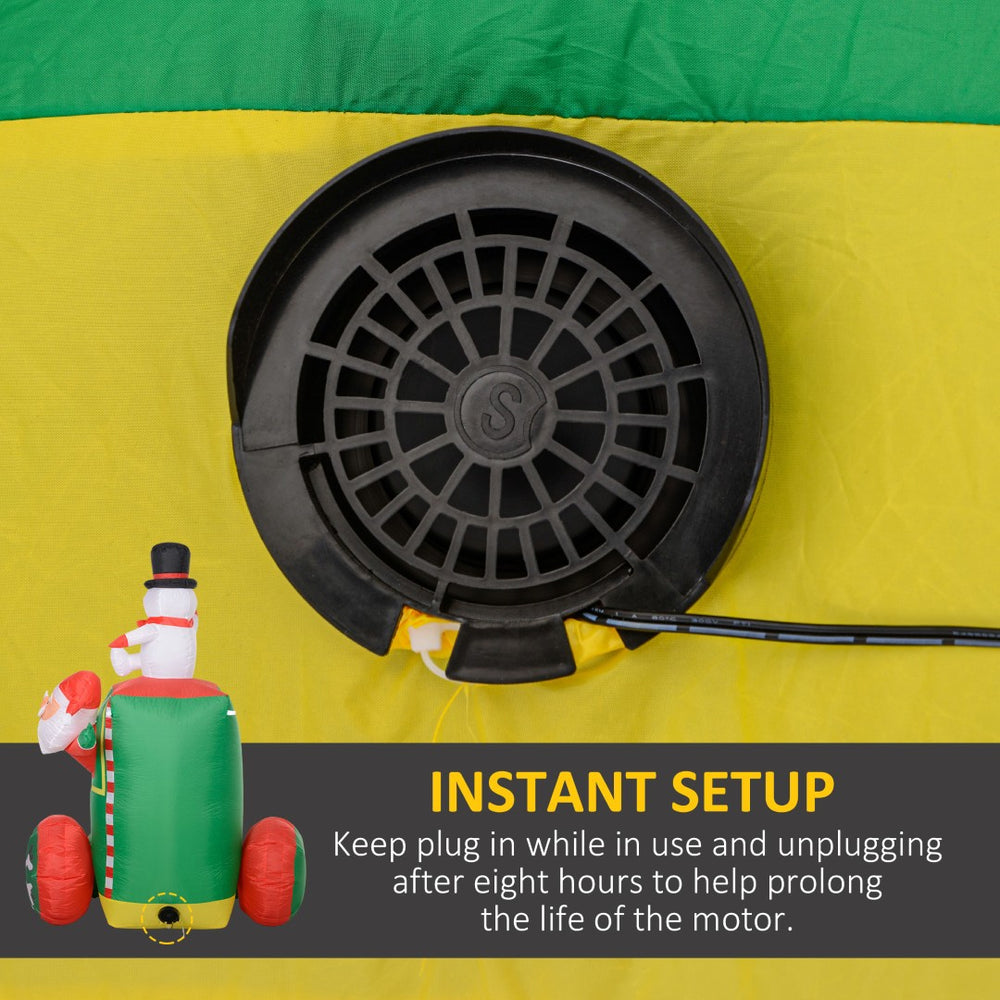 English Elm Outsunny 5.9' Inflatable Christmas Train With Led Lights - Santa, Snowman, Gingerbread Man Decor W2225P249970-GIGA