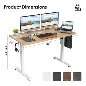 English Elm Stary Electric Adjustable Standing Desk – Ergonomic Sit-Stand Home Office Desk With Industrial Design T3623P339395-GIGA