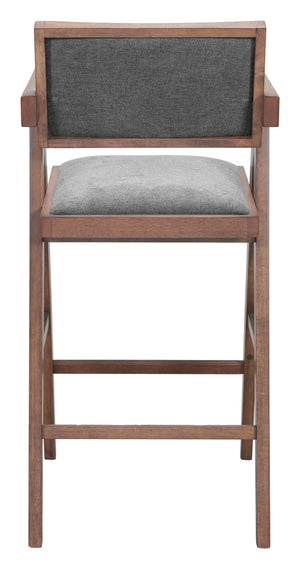 Zuo Modern Delhi Barstool Set Of 2 In Gray & Walnut - Stylish Modern Design For Chic Home Décor Solutions Gray 100% Polyester,Rubberwood 110494-zuo-modern