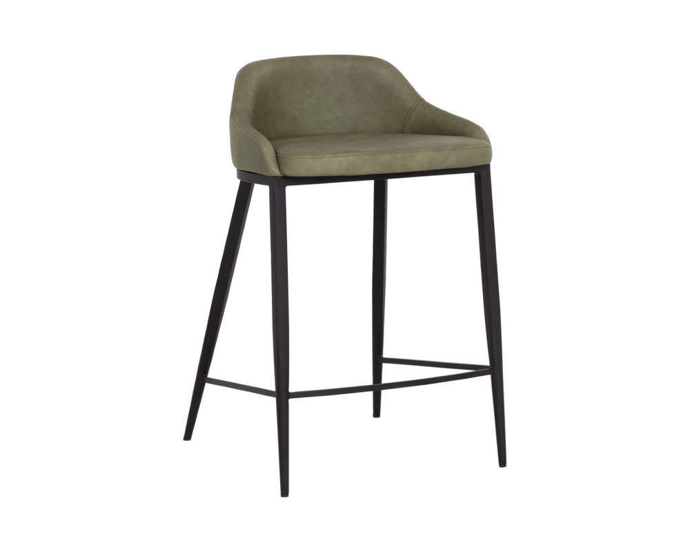 Sunpan ASTRA Counter Stool - Modern Ivanhoe Pine Design with Comfortable Low-Back Seating for Versatile Use 112486