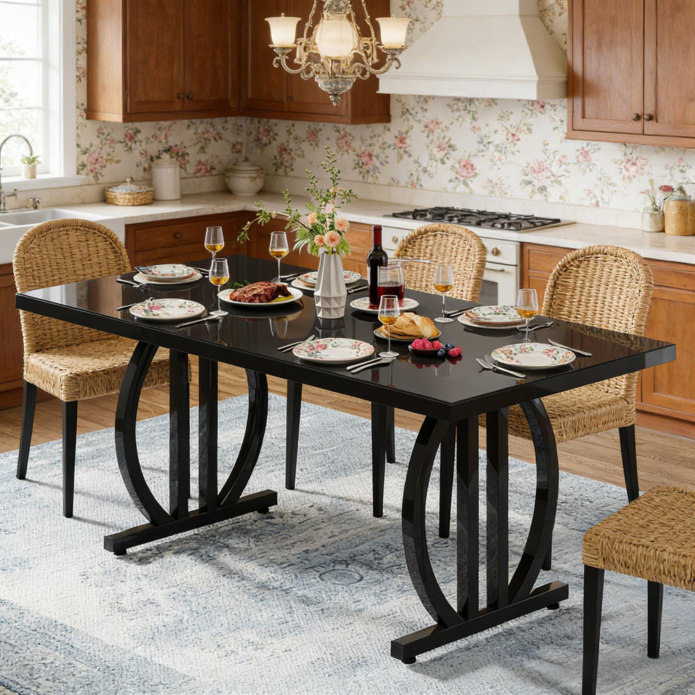 English Elm Bar Table Two Tier Industrial Metal Frame Open Shelf Home Kitchen Entertaining Stand T3971P458769