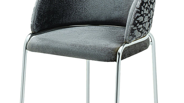 English Elm Onyx Velvet & Chenille Accent Chair Dark Gray | Luxury Comfort, Metal Frame, Modern Statement Piece B009P332655