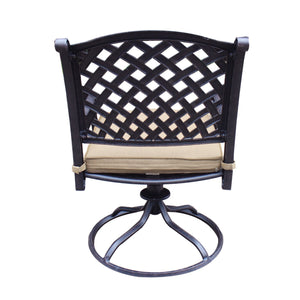 English Elm Cast Aluminum Swivel Rocker Dining Chairs Set Of 2 – Elegant, Weather-Resistant Comfort For Outdoors B010P278353