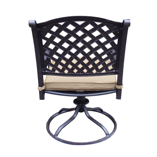 English Elm Cast Aluminum Swivel Rocker Dining Chairs Set Of 2 – Elegant, Weather-Resistant Comfort For Outdoors B010P278353