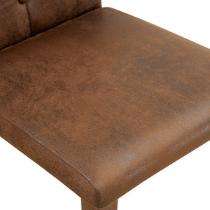 English Elm 4-piece Brown Suede Dining Chair Set with Tufted Back and Walnut Metal Legs W1151P361169