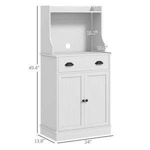 English Elm Home Beadboard Coffee Bar Cabinet with Drawer and Shelves for Kitchen or Dining T3971P465807