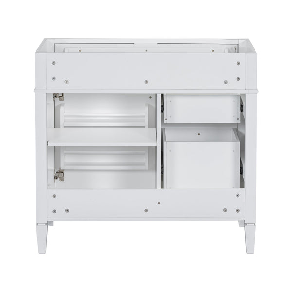 English Elm 36'' Bathroom Vanity Cabinet - Modern Storage Solution With 2 Drawers, Tip-Out Drawer, Solid Wood Frame N710P256582K