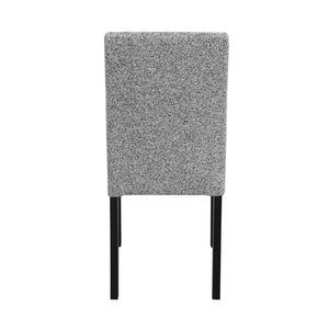 English Elm Sarang Faux Marble White & Black Dining Table with 4 Padded Grey Chairs — Solid Wood, Sturdy Build B201P359581