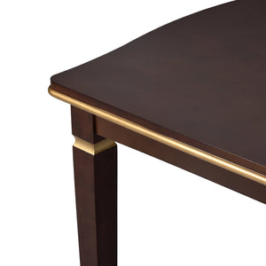 English Elm 6-Piece Kitchen Dining Set with 60" Rectangular Table, Tufted High-Back Chairs & Bench, Durable Wood Espresso N752S001080P