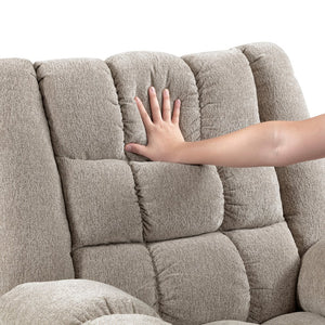 English Elm Gentle Rocking Reclining Chair with Chenille Upholstery, Ultra-Comfort Seat, Smooth Motion Recliner for Living Room Relaxation and Support Light Brown 41 L x 32 W x 29 H B011P347312