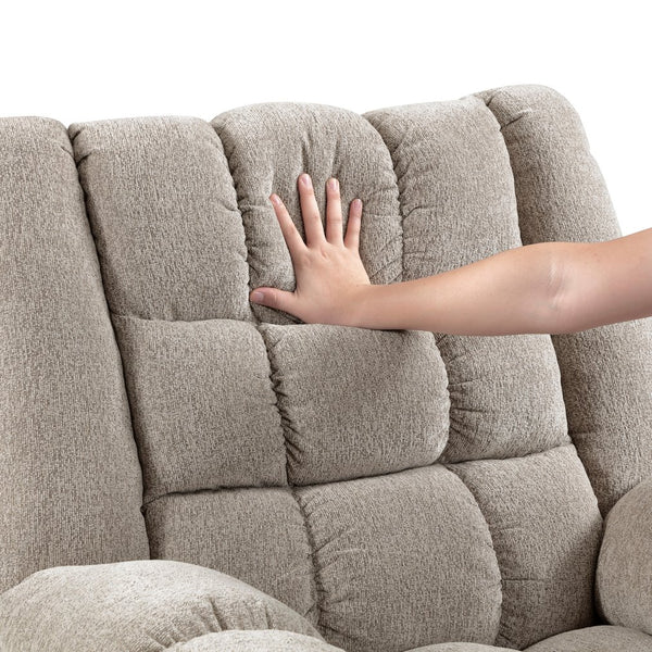 English Elm Gentle Rocking Reclining Chair with Chenille Upholstery, Ultra-Comfort Seat, Smooth Motion Recliner for Living Room Relaxation and Support Light Brown 41 L x 32 W x 29 H B011P347312