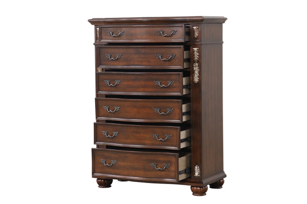 English Elm Lyon 11-Drawer Dresser with Rich Wood Veneer and Gold Accents, Fully Assembled for Instant Style Cherry 22 L x 55 W x 43 H B078P301578