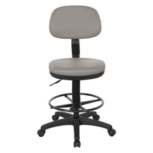OSP Home Furnishings Sculptured Ergonomic Drafting Chair with Vinyl Upholstery for Studio and Lab Workspaces Dillon Stratus DC517V-R103