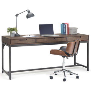 English Elm Banting Mid Century Wide Desk - Walnut Brown, Stylish & Functional Workspace With Ample Storage B136P158458
