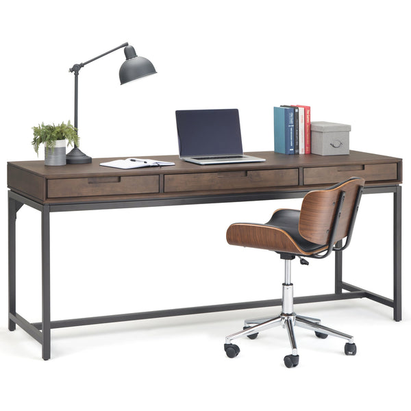 English Elm Banting Mid Century Wide Desk - Walnut Brown, Stylish & Functional Workspace With Ample Storage B136P158458