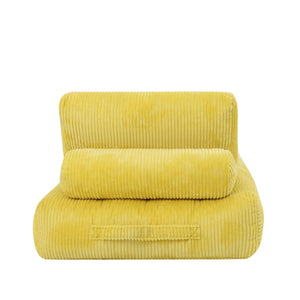 English Elm 70.8"corduroy Fabric Oversized Bean Bag Couch Plush Ergonomic Lounger for Dorm or Bedroom Yellow W3975P440929
