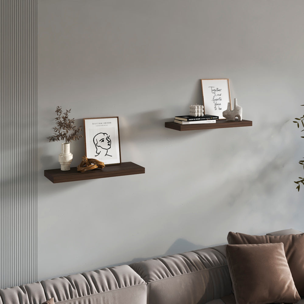 English Elm Floating Shelves, Dark Oak, Modern Minimalist Design For Stylish Wall Storage & Decor Display B097P369454