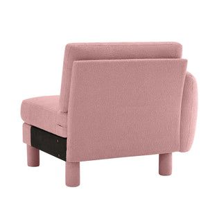English Elm Lucas Boucle Upholstered Sofa with Curved Arms Foam Coil Cushions and Toss Pillows W3041P337433