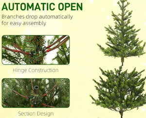 English Elm 6.5ft Artificial Cedar Tree with Pe Needles and Steel Base for Indoor Holiday Decor T3971P419248