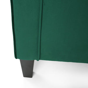 English Elm Christopher Knight Home® - Green Velvet Upholstered Club Chair with Tapered Legs, Tonal Piping & Luxe Polyester Velvet Comfort N758P268293G
