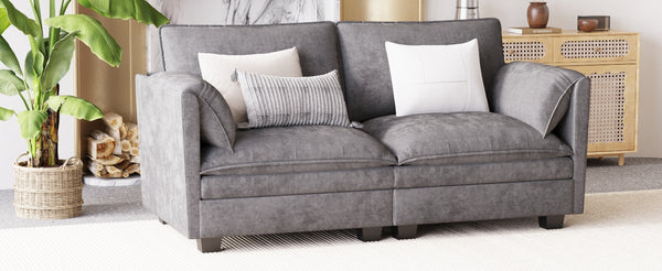 English Elm 74.27'' Mid-century Modern 2 Seat Loveseat with Pocket Spring and Breathable Fabric W680P221017