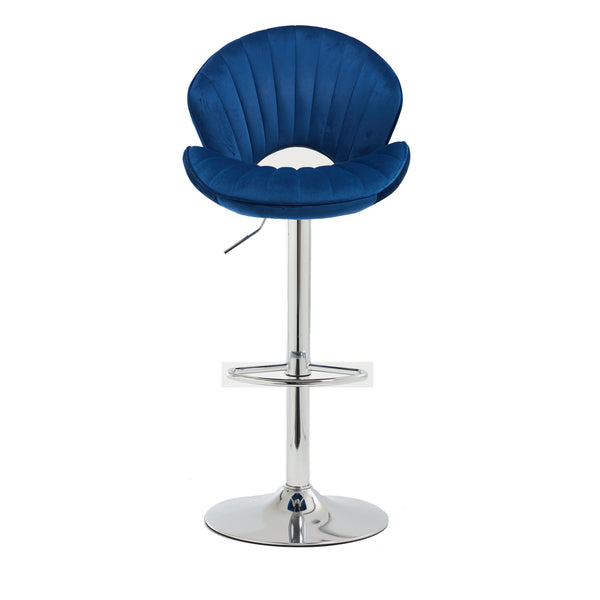 English Elm Bar Stools modern adjustable swivel counter chairs with back and footrest, chrome base for kitchen pub gatherings Navy W1249P386233