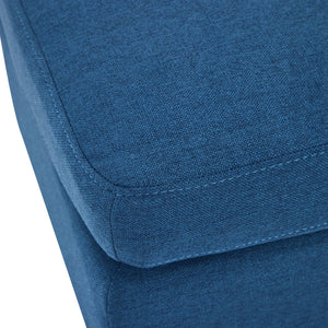 English Elm Upholstered Compact Ottoman with Birch Legs Padded Footrest for Living Room Decor Navy Blue N757P377351N