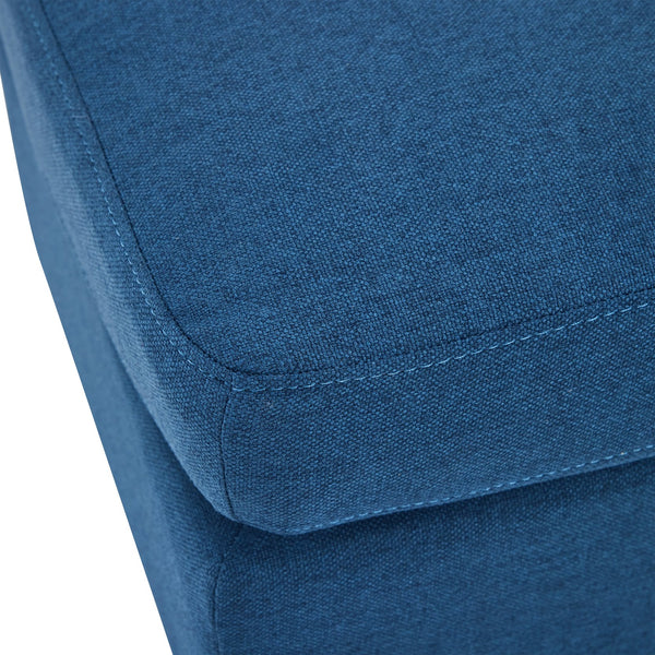 English Elm Upholstered Compact Ottoman with Birch Legs Padded Footrest for Living Room Decor Navy Blue N757P377351N